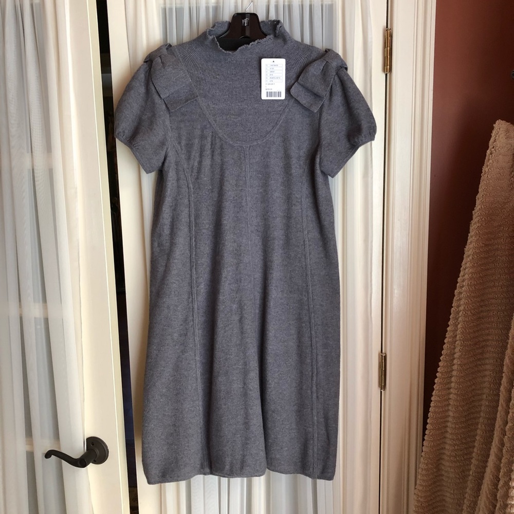 New Anthropologie Gray Wool Dress size Large